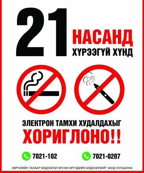 ЭЛЕКТРОН ТАМХИЙГ НАСАНД ХҮРЭЭГҮЙ ХҮМҮҮСТ ХУДАЛДАХ БОЛОН 21 НАСАНД ХҮРЭЭГҮЙ ХҮМҮҮС ХЭРЭГЛЭХИЙГ ХОРИГЛОСОН ЗАХИРАМЖ ГАРСАН БАЙНА.